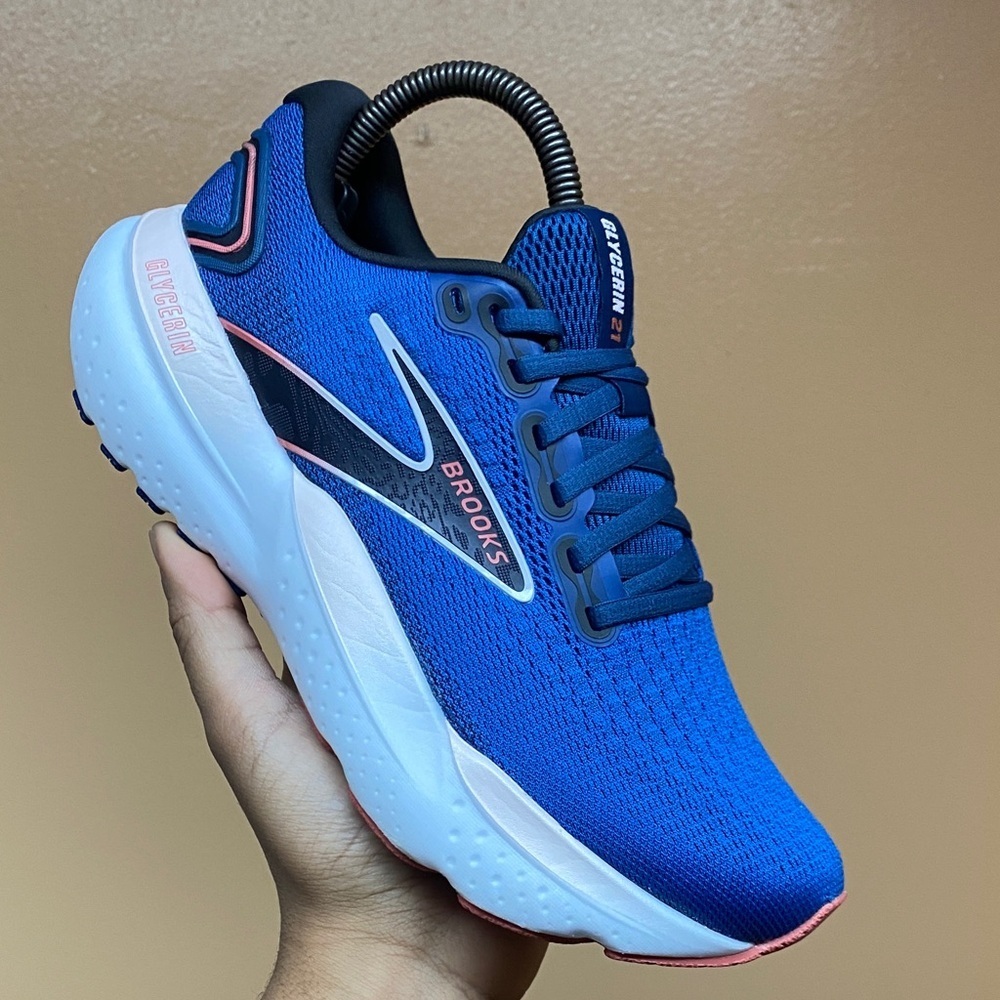 Brooks Glycerin 21 Women’s Running Sneakers “Blue/Icy Pink/Rose” Size 7.5 Wide - Picture 8 of 17